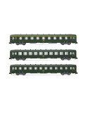3 voitures DEV AO (A9, 2 x B10), vertes, SNCF- Arnold HN4385- N 1/160 - SNCF - ép. IV
