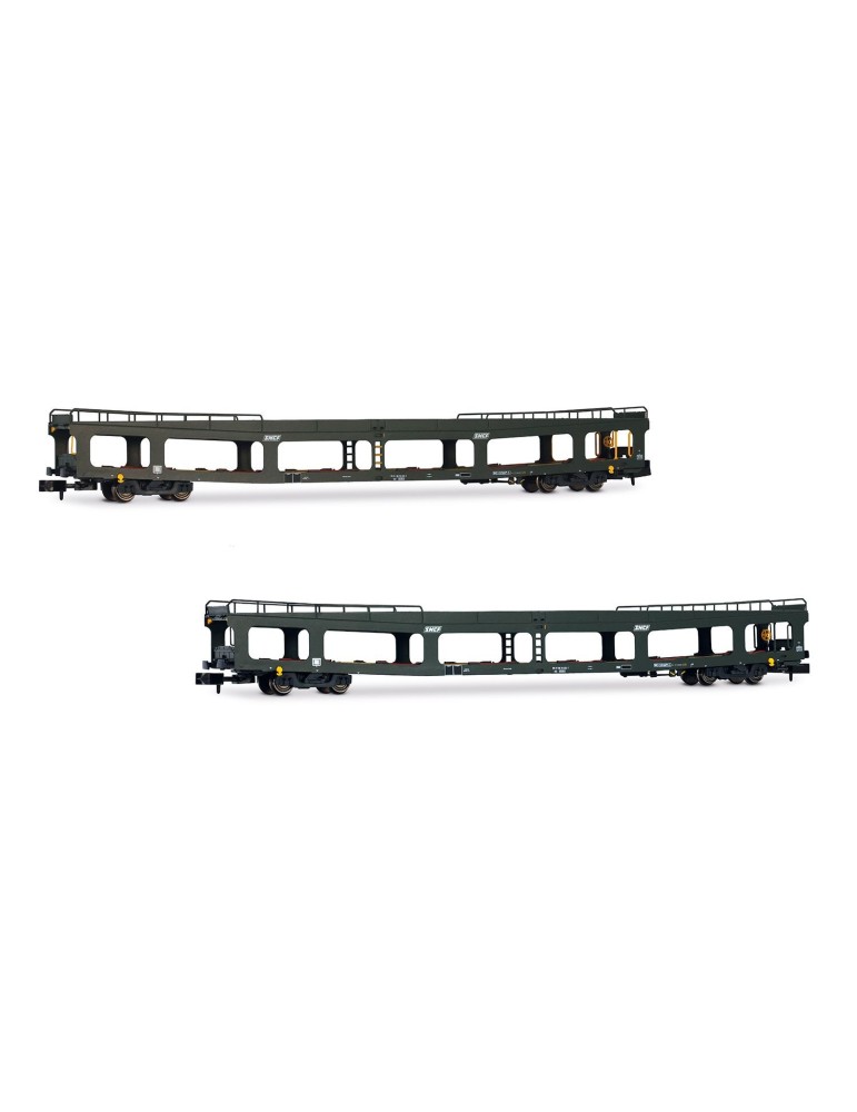 2 wagons porte autos DD DEV 66, SNCF, Ep IV - ARNOLD HN4411 - N 1/160