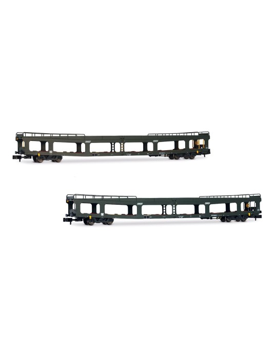 2 wagons porte autos DD DEV 66, SNCF, Ep IV - ARNOLD HN4411 - N 1/160