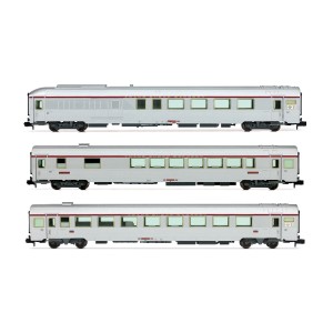 3 voitures inox TEE, Sncf - Paris - Ruhr, Ep IV - N 1/160 - ARNOLD HN4444