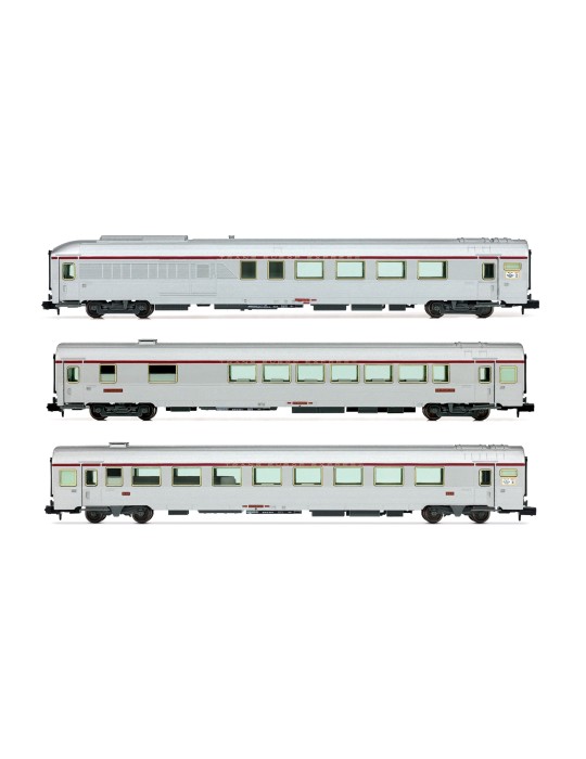 3 voitures inox TEE, Sncf - Paris - Ruhr, Ep IV - N 1/160 - ARNOLD HN4444