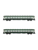 Voitures voyageurs SNCF DEV AO « B10 », livrée vert/gris logo nouille, ép. IV Arnold HN4449 – N 1/160