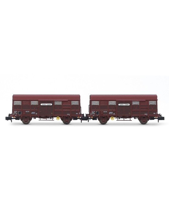 Wagons couverts SNCF « Aquitaine Express » type G4 Permaplex, 2 essieux, époque IV Arnold HN6572 – N 1/160