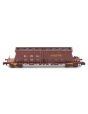 2 Wagons-trémies RENFE Faoos « SALTRA / CARFE », 4 essieux, chargés charbon, bruns, époques IV–V Arnold HN6671 – N 1/160