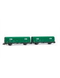 Wagons couverts RENFE JPD « TEM », livrée verte, époque V Arnold HN6703 – N 1/160