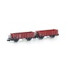 Ensemble de 2 wagons ouverts L6 de la SBB, époque III, échelle N 1:160. Transport de fret divers sur réseau suisse.