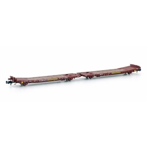 Wagon plat double TWA 800A DR époque IV – Hobbytrain H23785 – N 1:160