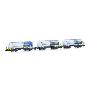 3 wagons silo Uacs Holcim époque VI – Hobbytrain H23493 – N 1:160