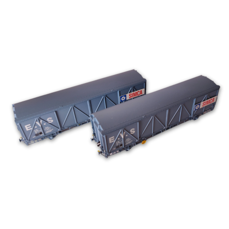 2 wagons EVS “SIMCA” – SNCF – époque IV/V – Trains160 16042 – N 1/160