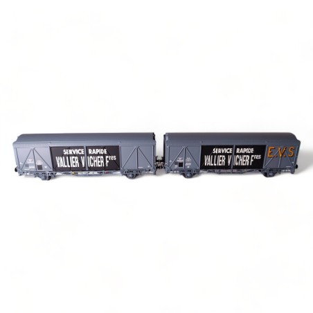 2 wagons EVS “VALLIER VICHER” – SNCF – époque IV/V – Trains160 16047 – N 1/160