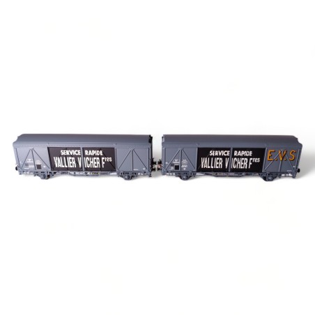 2 wagons EVS “VALLIER VICHER” – SNCF – époque IV/V – Trains160 16047 – N 1/160