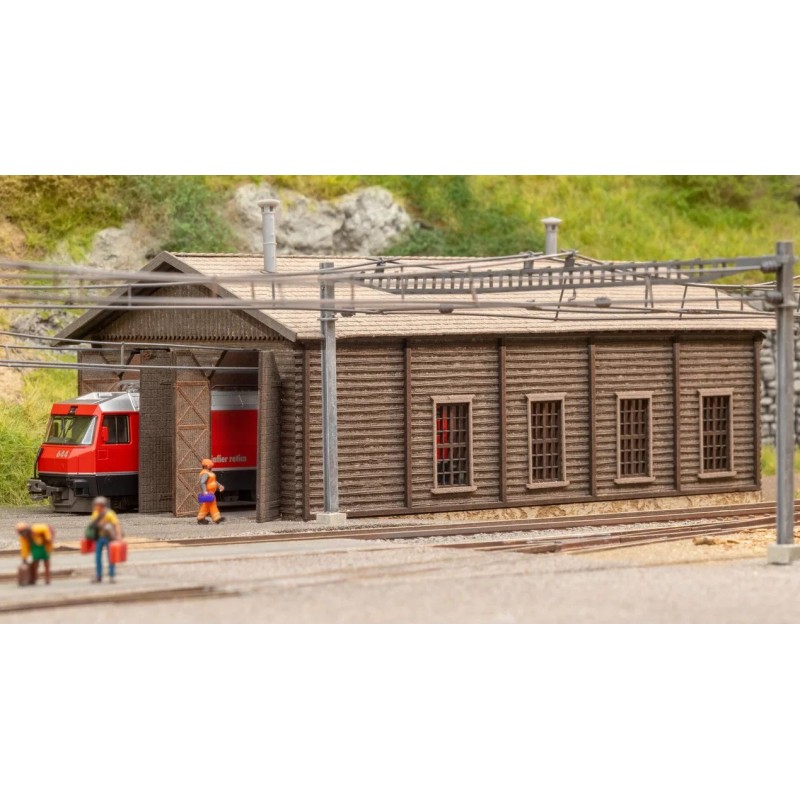 Hangar à locomotives « Bergün » – NOCH 63025 – N – Kit Laser-Cut
