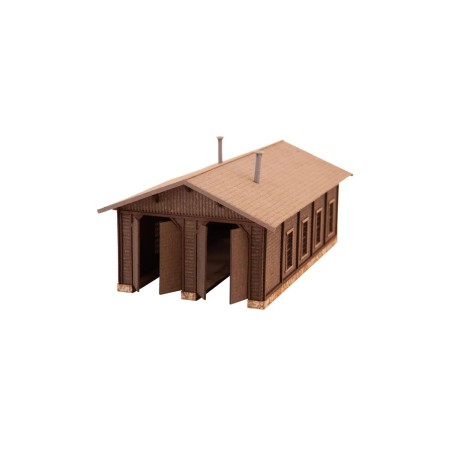 Hangar à locomotives « Bergün » – NOCH 63025 – N – Kit Laser-Cut