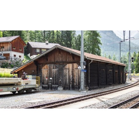Hangar à locomotives « Bergün » – NOCH 63025 – N – Kit Laser-Cut