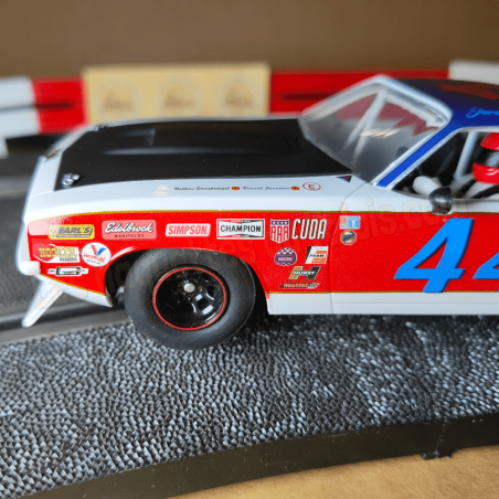 Plymouth Barracuda Spa Classique été 2023 - Jerome Washer n°44 - Scalextric C4525 - 1/32