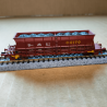 2 Wagons-trémies RENFE Faoos « SALTRA / CARFE », 4 essieux, chargés charbon, bruns, époques IV–V Arnold HN6671 – N 1/160