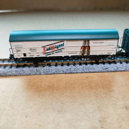 Wagons couverts RENFE JPD « San Miguel », livrée publicitaire, époque V Arnold HN6704 – N 1/160