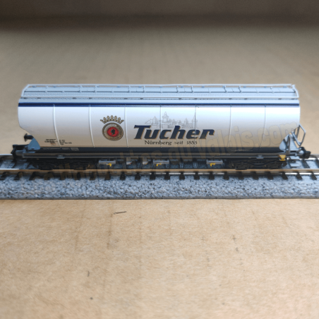 Wagon-trémie céréalier 4 essieux bleu clair « Tucher », ép. V-VI, Arnold HN6708, 1/160