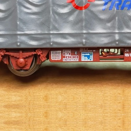 Wagons bâchés RENFE type Lis, logo Transfesa moderne, 2 essieux, époque V - arnold HN6711 – N 1/160