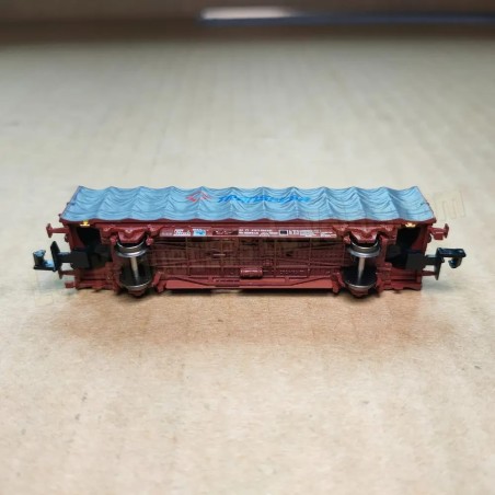 Wagons bâchés RENFE type Lis, logo Transfesa moderne, 2 essieux, époque V - arnold HN6711 – N 1/160
