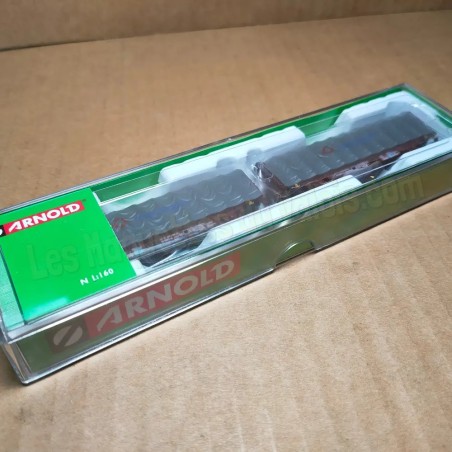 Wagons bâchés RENFE type Lis, logo Transfesa moderne, 2 essieux, époque V - arnold HN6711 – N 1/160