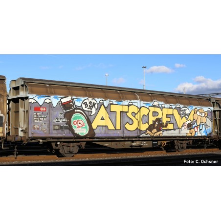 Wagon parois coulissantes Hbbillns – SBB « Graffiti / ATS Crew » – Hobbytrain H24668 – N 1:160