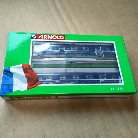 2 unités T2, bleu avec logo nouille livrée, SNCF, ép. IV-V- Arnold HN4405 - N 1/160