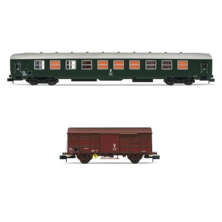 Train de maintenance SNCF avec 1 voiture et 1 wagon - ép. IV-V Arnold HN4446 – N 1/160