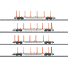 Coffret de 4 wagons-porteurs KLV type Sgns 121 – Ép VI – Minitrix 18710 – N 1:160