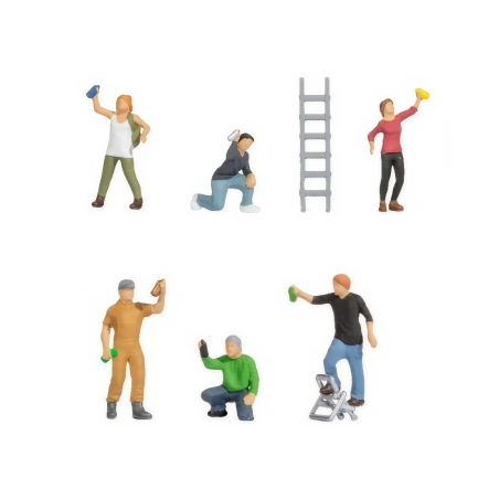 6 Figurines tagueurs urbains – NOCH 36566 – N 1:160