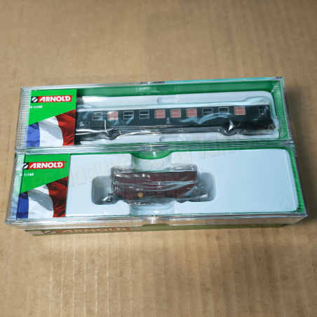 Train de maintenance SNCF avec 1 voiture et 1 wagon - ép. IV-V Arnold HN4446 – N 1/160