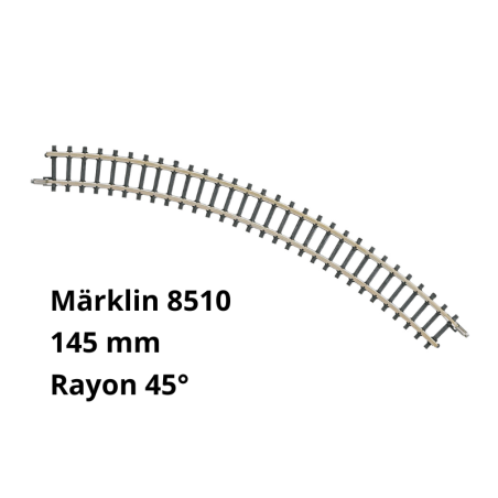 Rail courbe R145mm 45 degrés - échelle Z - Marklin 8510