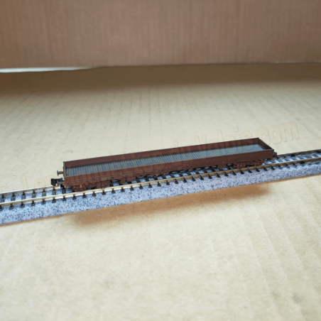Wagon plat Res à rebords bas à ranchers (patiné) – N 1:160 – Ép VI – Minitrix 18526