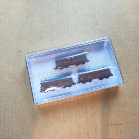 3 wagons trémie type Fad-50 OOtz, transport de charbon, DB - Minitrix 18269 – Échelle N (1 :160)