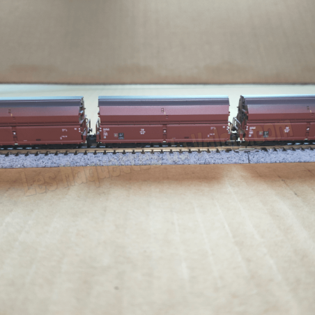 3 wagons trémies type Kkt-62, DB, Ep III – Minitrix 18270 – Échelle N (1 :160)