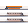 TGV Sud-Est - coffret 3 voitures supplémentaires - Atlantique - Azar models T01-OR2