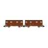 coffret de 2 wagons Gs, SNCF, livrée marron, un d'eux avec feux de fin de convoi - arnold HN6717 - N 1:160