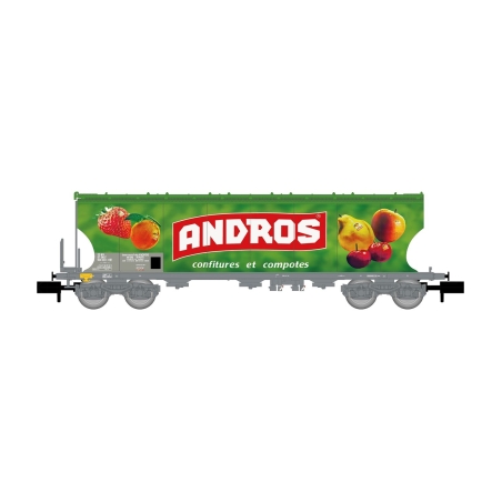 Wagon-trémie pour transport de sucre à 4 essieux – Andros – livrée verte – Arnold HN6733 – SNCF – échelle N – EP V