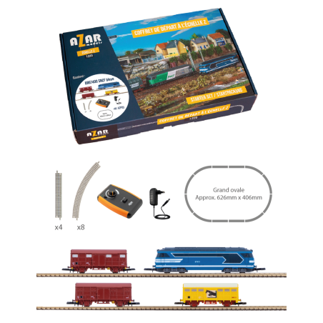 Coffret de départ analogique "bleue" BB67400 - SNCF - AZAR MODELS AZP03 - échelle Z 1:220