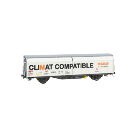 Wagon à parois coulissantes Hbbillns SBB/Migros époque VI – Hobbytrain H24661 – N 1:160