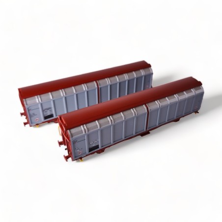 Coffret de 2 wagons à parois coulissantes Hobbytrain échelle N 1/160 réfference H24681.