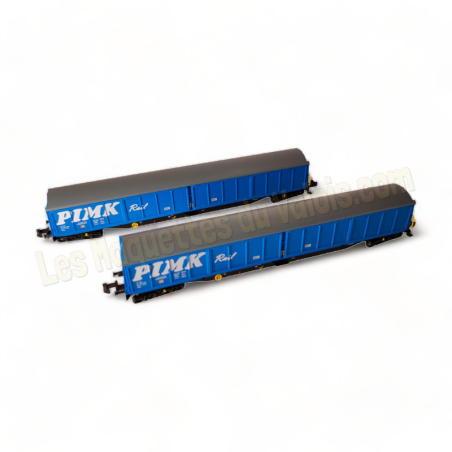 Coffret de 2 wagons à parois coulissantes Hobbytrain échelle N 1/160 réfference H23445.