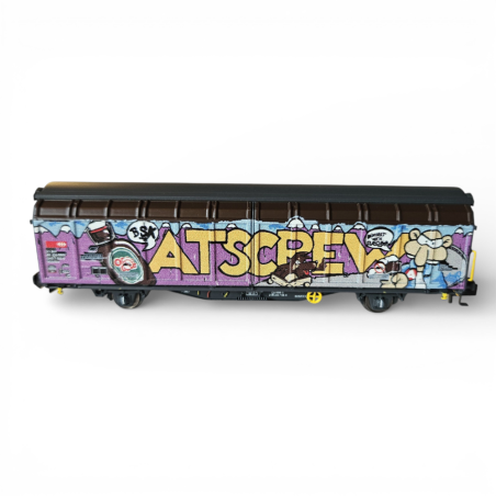 Wagon parois coulissantes Hbbillns – SBB « Graffiti / ATS Crew » – Hobbytrain H24668 – N 1:160