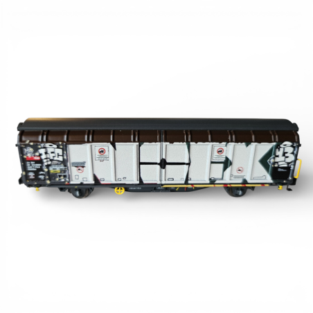 Wagon à parois coulissantes Hbbillns - SBB - livré graffiti - époque VI - Hobbytrain H24663 - N 1:160