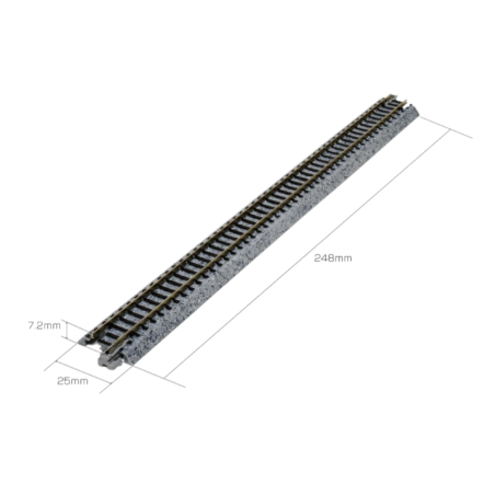 4 Rail droit Unitrack 186 MM - échelle N - Kato 20-010