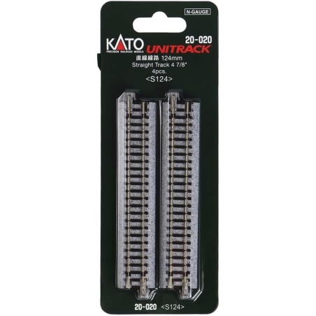 4 rail droit 124mm unitrack kato 20-020 - N 1/160