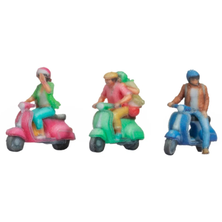 3 Figurines Conducteurs de scooters - Z 1/220 - Noch 44835