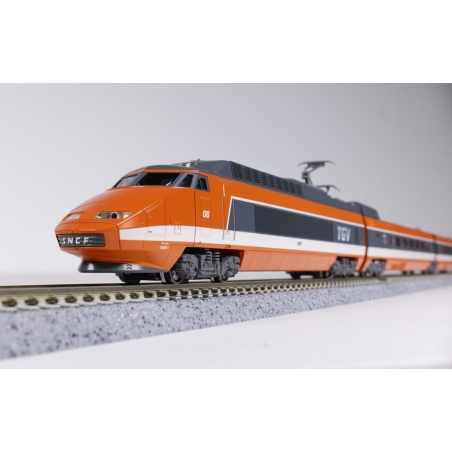 coffret 10 voitures TGV Sud-Est orange origine - Kato - 10-2134 - N 1:160