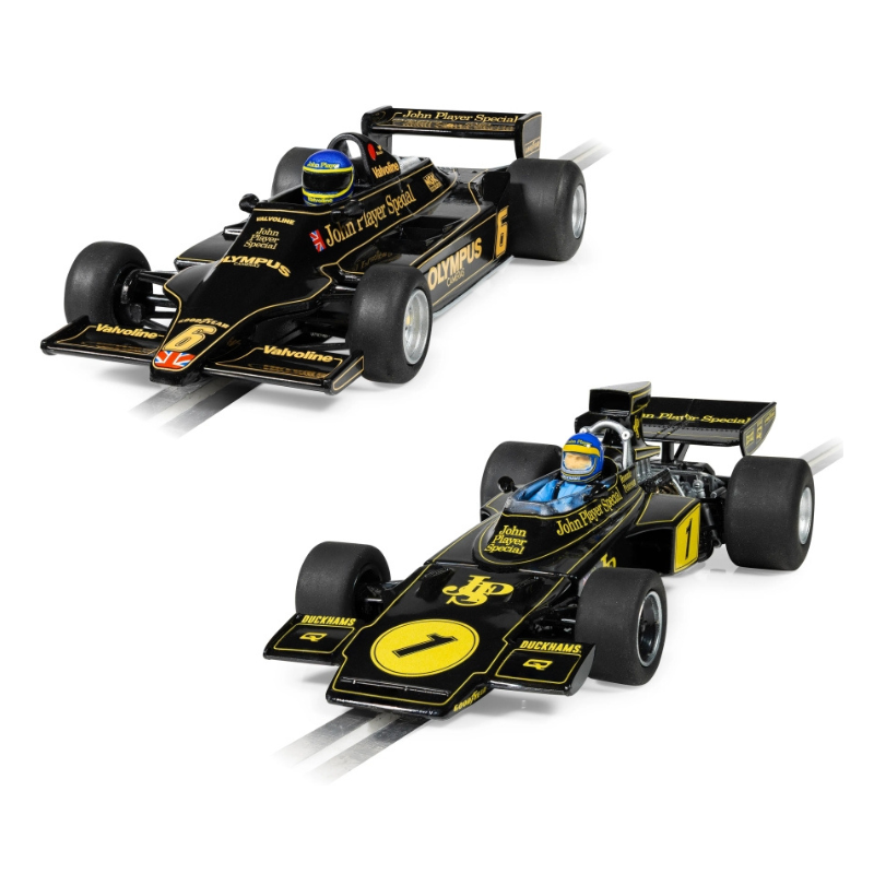 Coffret 2 voitures jumelées Lotus 72 et Lotus 79 – Ronnie Peterson – époque IV – Scalextric C4684A – échelle 1/32