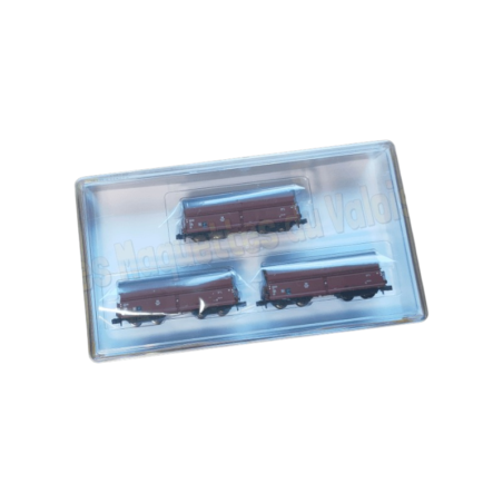 Coffret de 3 wagons trémie type Kkt-62, transport de charbon, DB, époque III, Minitrix 18270, échelle N